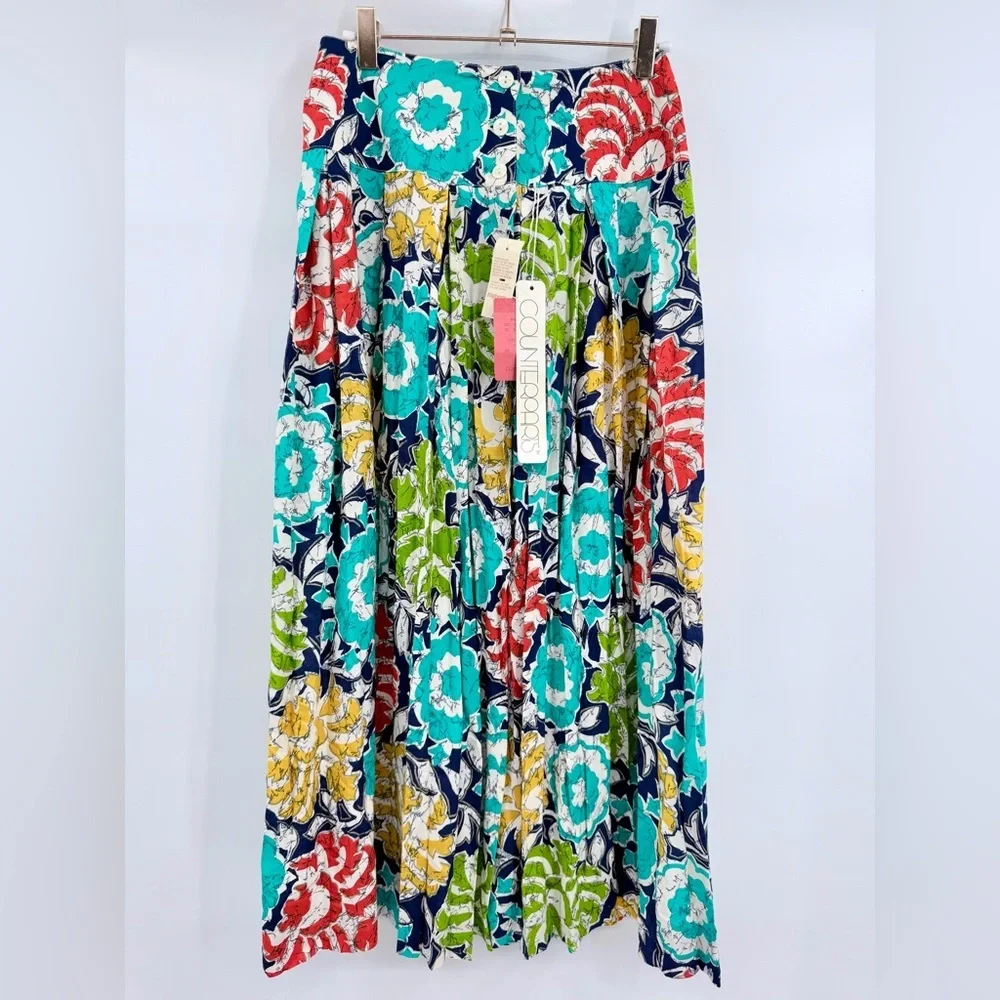 COUNTERPARTS Vintage 90s Floral Midi Skirt NWT Made In USA